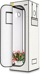 Cort de creștere 60x60x180cm, material Oxford 600D cu folie reflectorizantă de poliester, tuburi de oțel de 22 mm, orificii de ventilație și ferestre de vizualizare, corturi de creștere pentru hidroponie, sere și grădini interioare