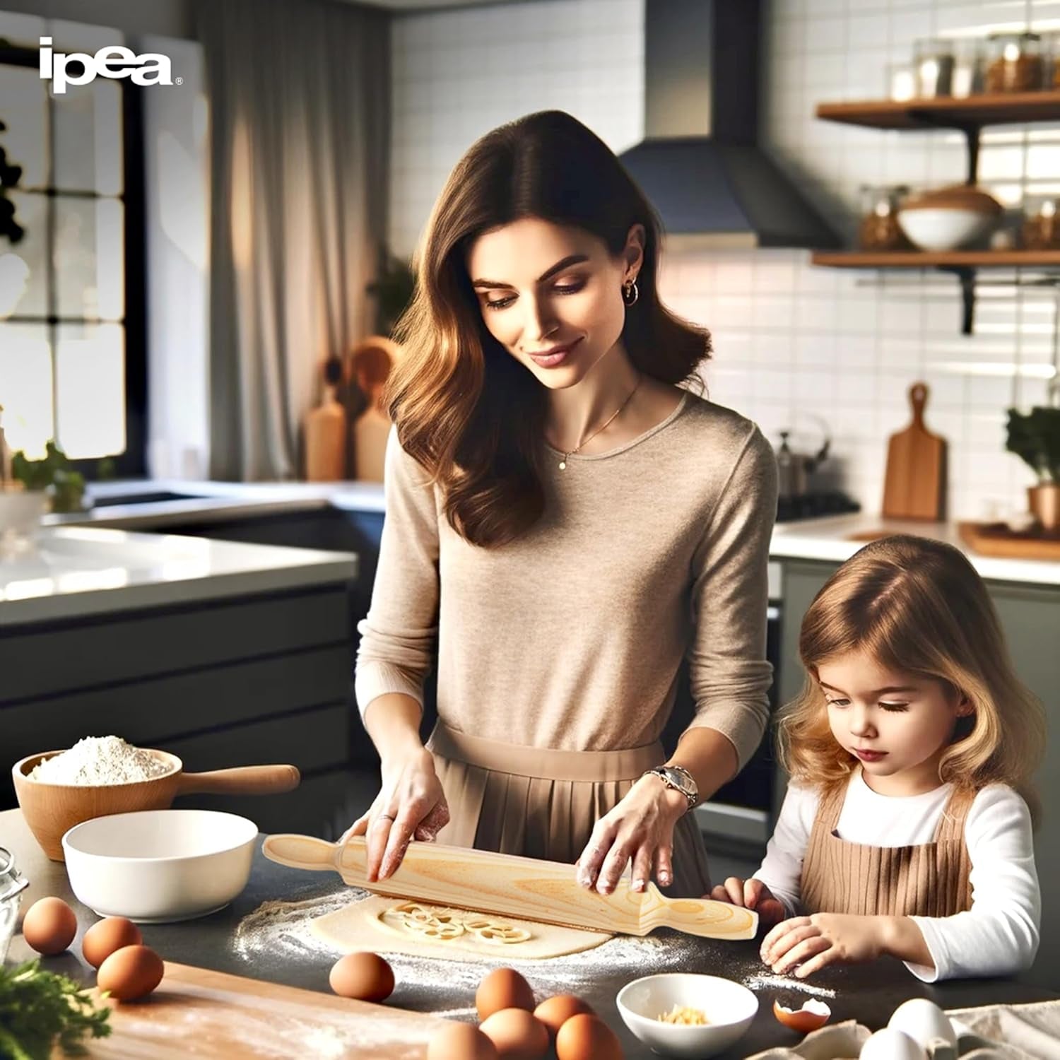 Sucitor din lemn cu mânere – 40 cm x 4 cm – Sucitor antiaderent pentru întinderea și frământarea pastelor proaspete, a pizzei, a fursecurilor, a ravioli-ului, a prăjiturilor, a produselor de patiserie – util în bucătărie