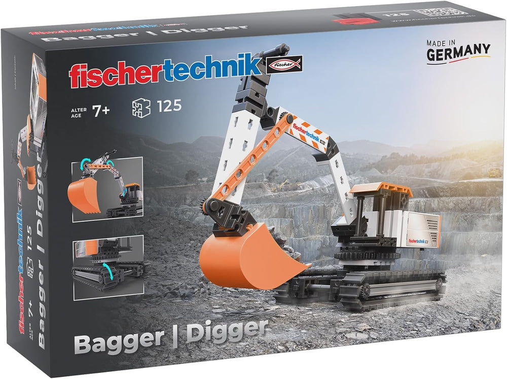 fischertechnik Truck 576105 – pädagogisches Konstruktionsspielzeug, LKW-Spielzeug-Bausatz für Kinder ab 7 Jahren, orange