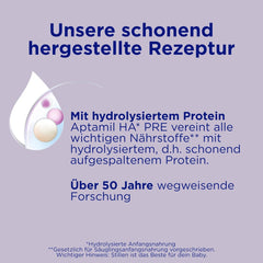 Aptamil HA PRE – Anfangsmilch von Geburt an, Mit DHA, Nur Laktose, Ohne Palmöl, Babynahrung, Milchpulver, 1x 800 g