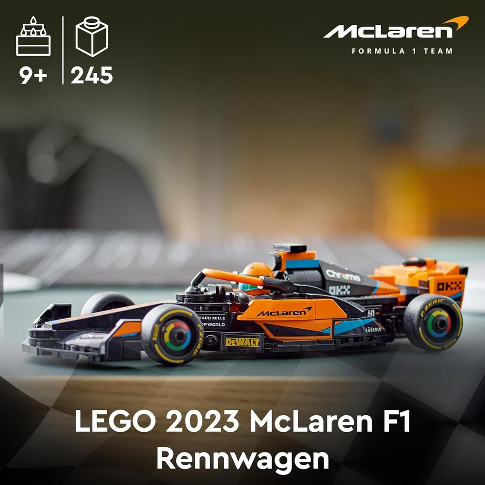 LEGO Speed Champions Mclaren Formula 1 mașină de curse 2023, jucărie pentru copii cu vârsta de peste 9 ani, băieți și fete cărora le place să se joace independent, model de vehicul construibil, decor pentru camera copiilor 76919 Seturi de constructie Besuche den LEGO-Store