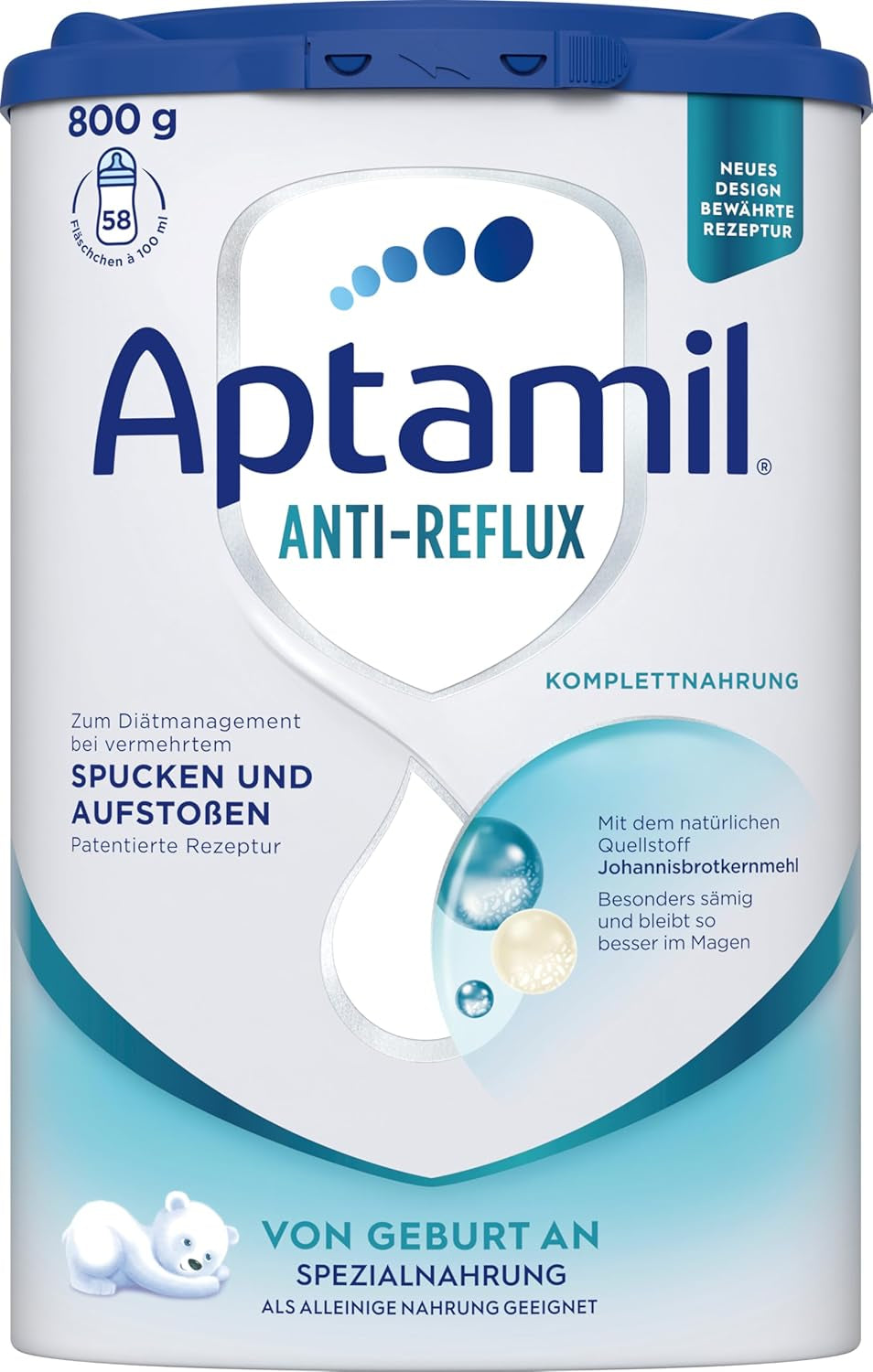 Aptamil Anti-Reflux - Formulă completă de la naștere, pentru gestionarea dietei, pentru vomă și regurgitație, hrană pentru bebeluși, lapte praf, 1 x 800 g