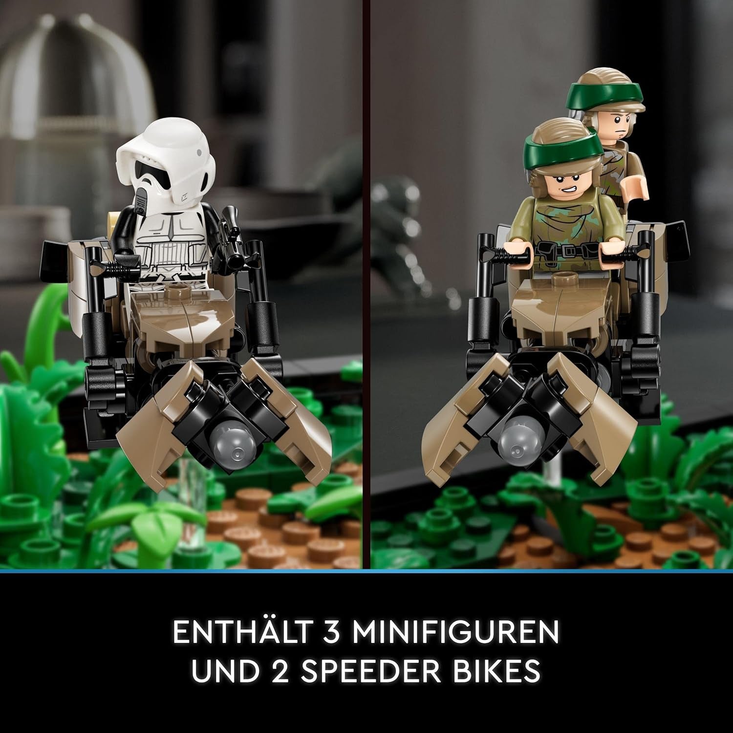 LEGO 75353 Star Wars Pursuit on Endor - Set Diorama, Întoarcerea Cavalerilor Jedi cu Luke Skywalker, Prințesa Leia & Scout Trooper și Speeder Bikes, 40th Anniversary Seturi de constructie Besuche den LEGO-Store