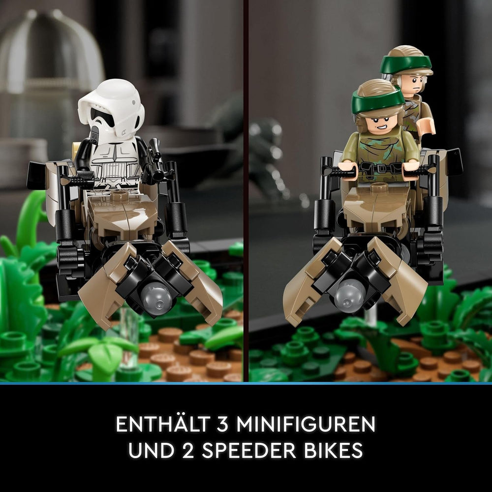 LEGO 75353 Star Wars Pursuit on Endor - Set Diorama, Întoarcerea Cavalerilor Jedi cu Luke Skywalker, Prințesa Leia & Scout Trooper și Speeder Bikes, 40th Anniversary Seturi de constructie Besuche den LEGO-Store