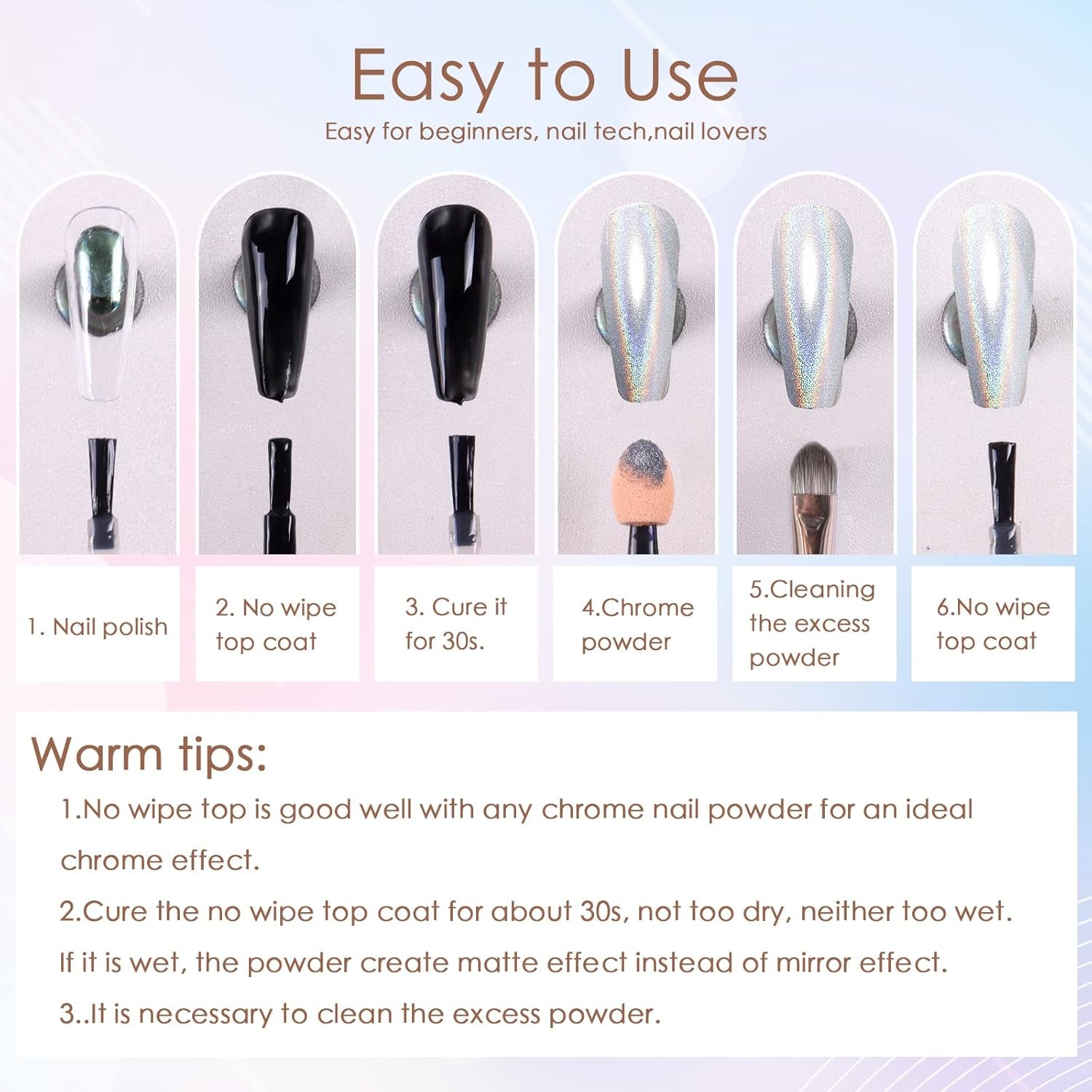 Chrome Nagel Pulver Spiegel Effekt Metallic Staub Holographische Glitter Glasierte Maniküre Dekoration Reflektierendes Pigment Für DIY Gel Polish Nail Art, Harz Handwerk, Geschenke Für Gold