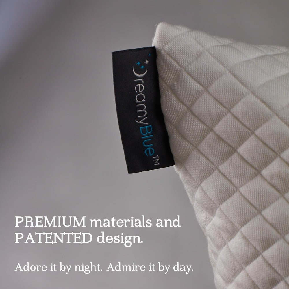 Dreamyblue Pernă premium pentru dormit - Umplutură din spumă de memorie mărunțită [loft reglabil] Husă lavabilă din bambus-won viscoză - Pentru laturi, spate și burtă glisante - Perne standard Naty Shop