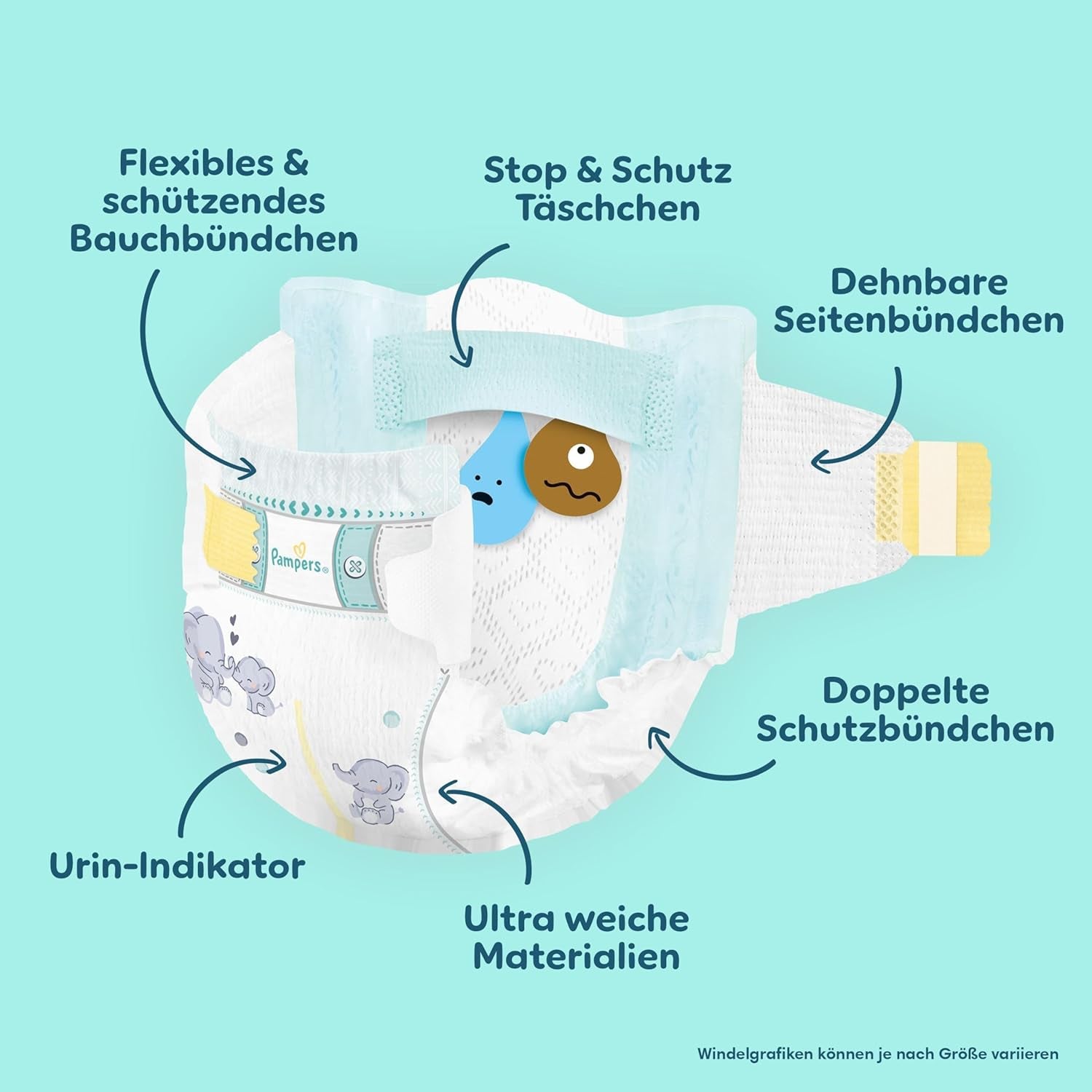 Pampers Premium Protection mărimea 6, 144 scutece, 13 kg-18 kg, protecția noastră numărul 1 împotriva pielii și scurgerilor