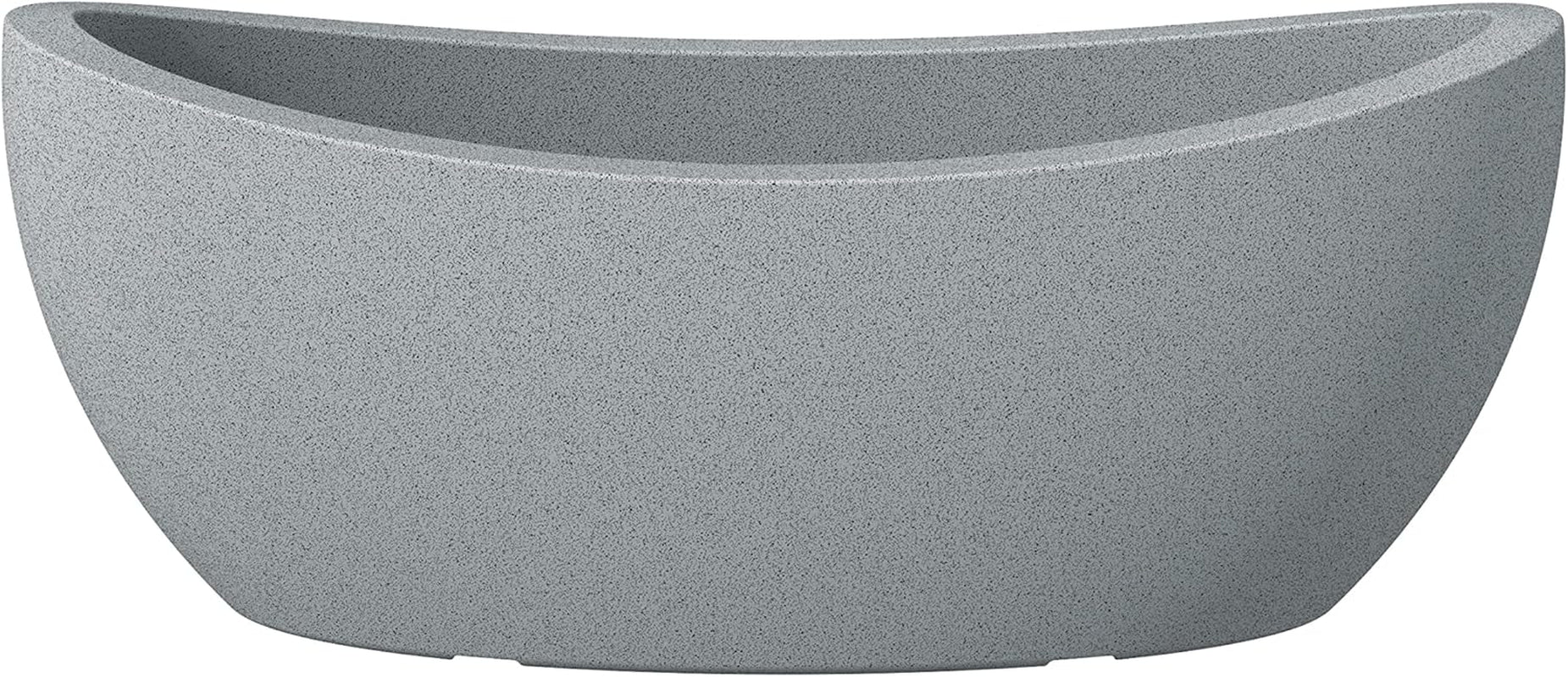 Ghiveci Scheurich Wave Globe, din plastic, granit negru, diametru 30 cm, înălțime 22 cm, volum 19 l.