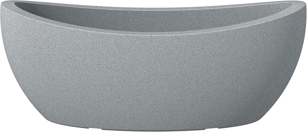 Ghiveci Scheurich Wave Globe, din plastic, granit negru, diametru 30 cm, înălțime 22 cm, volum 19 l.