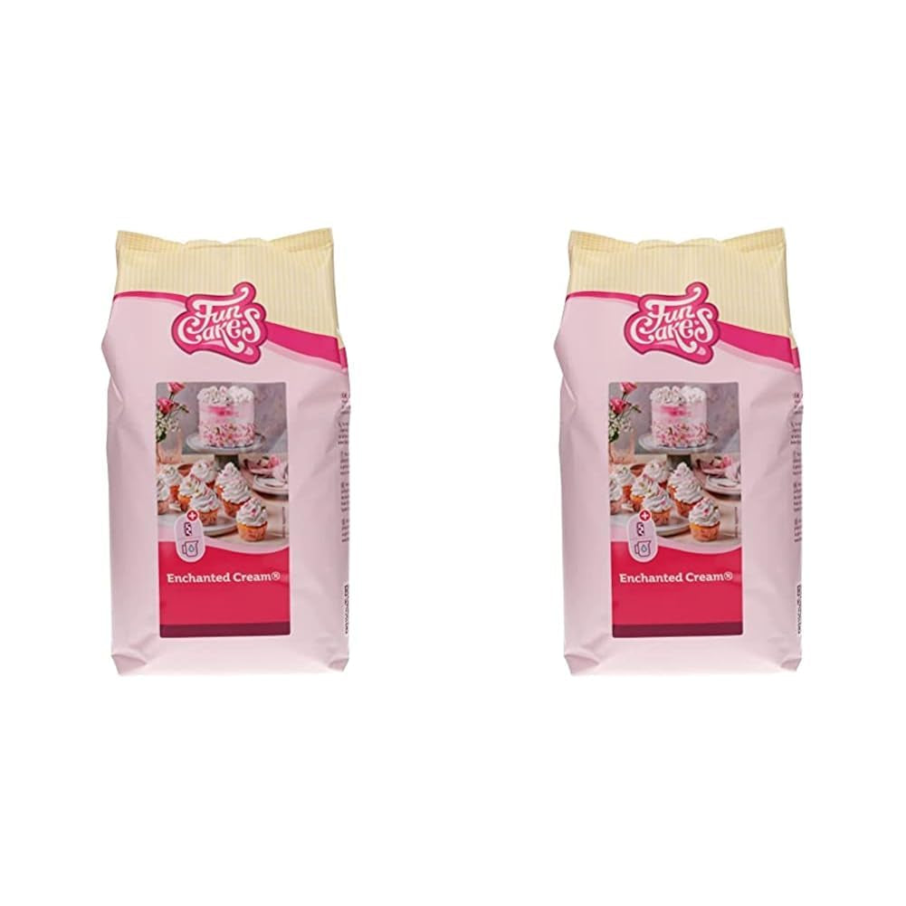 Funcakes Mix Für Enchanted Cream®: Einfach Zu Verwendende, Sehr Leichte Und Flauschige Schneeweiße Creme, Perfekt Zum Füllen Und Abdecken Von Kuchen Oder Als Belag Für Cupcakes, Halal., 900 G Amestec pentru copt si gatit Naty Shop 4 Kg (Packung Mit 2) Vanille