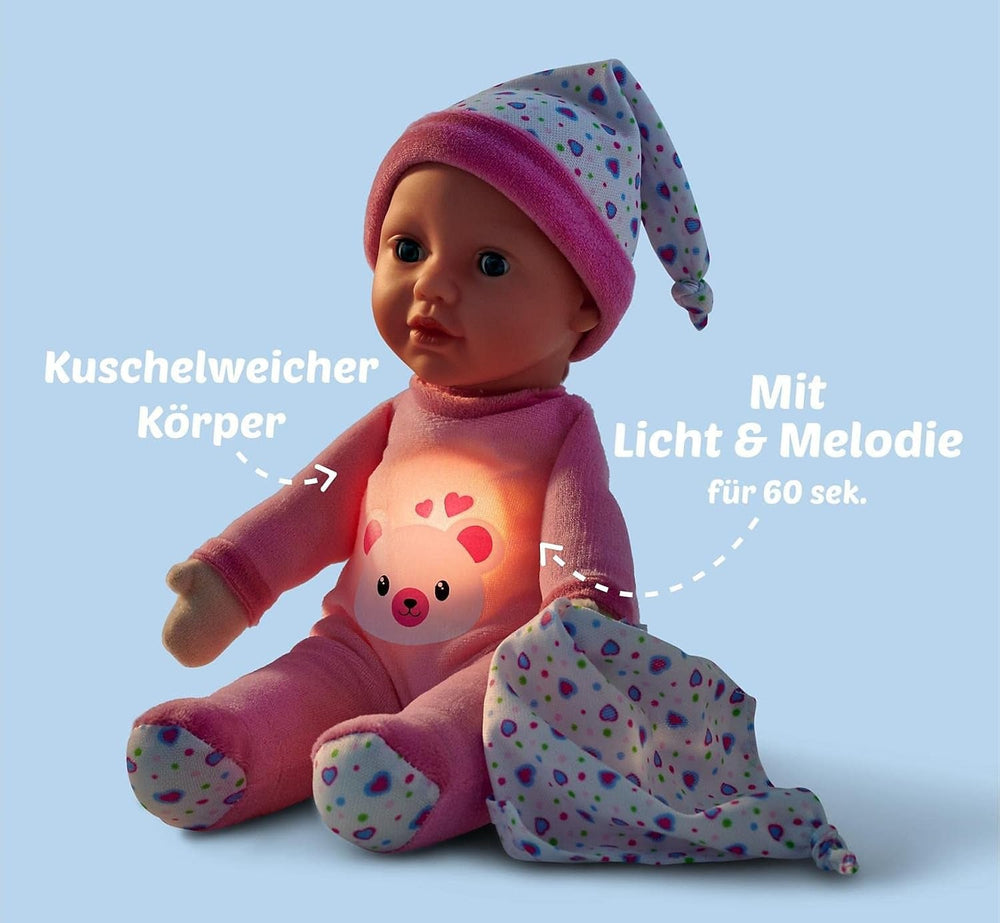 Simba Laura Nachtlicht / Weichkörperpuppe mit Licht und Melodie / 60 Sekunden Laufzeit / 30cm / Für Kinder ab 12 Monaten