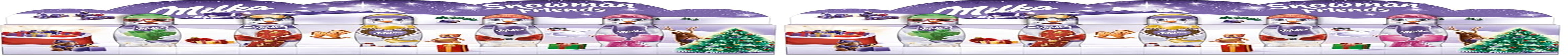 Milka Snowman Friends Alpine Milk – Mini oameni de zăpadă din ciocolată fină cu lapte alpin – 5 x 15g