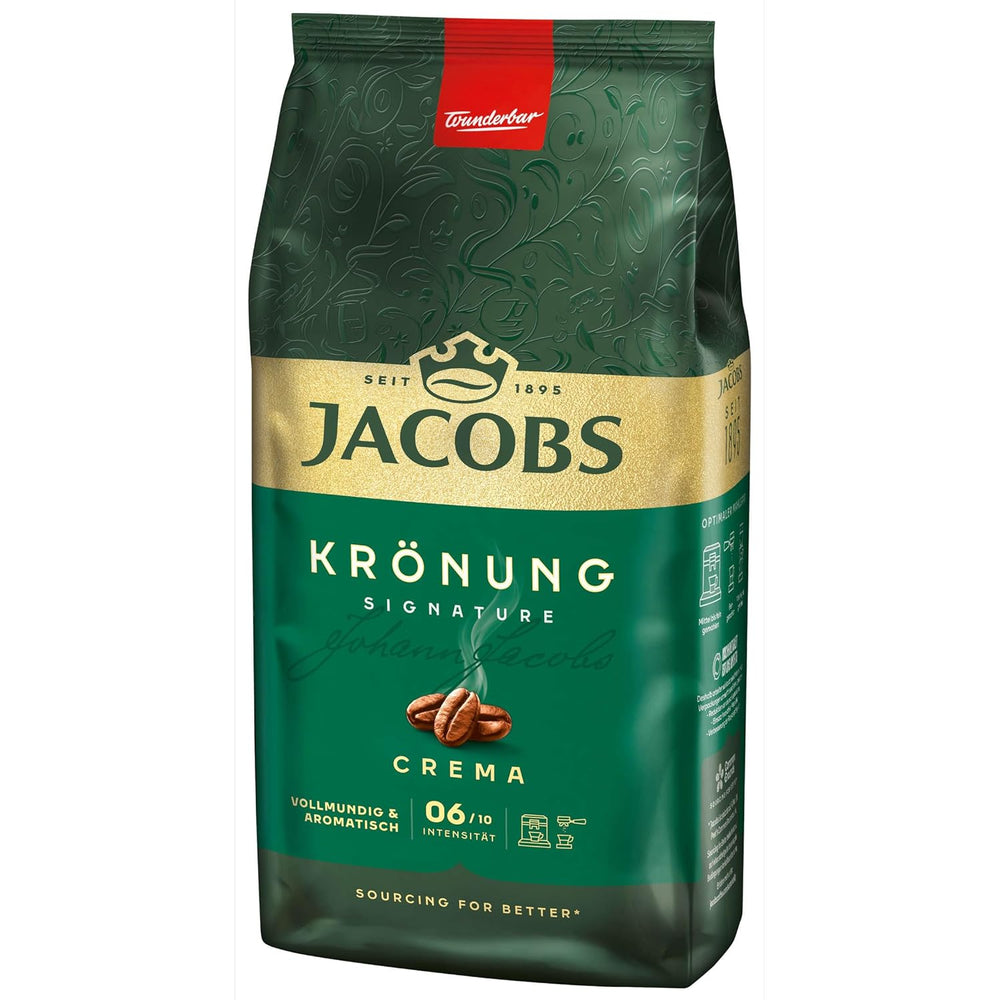 Jacobs Krönung Crema, Cafea boabe întregi, pachet de 4 (4 x 1000 g)