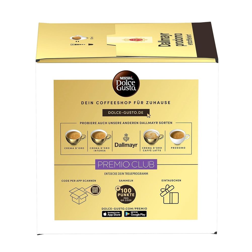 NESCAFÉ DOLCE GUSTO DALLMAYR prodomo entcoffeiniert Kaffeekapseln 3er Pack (3 x 16 Kapseln)