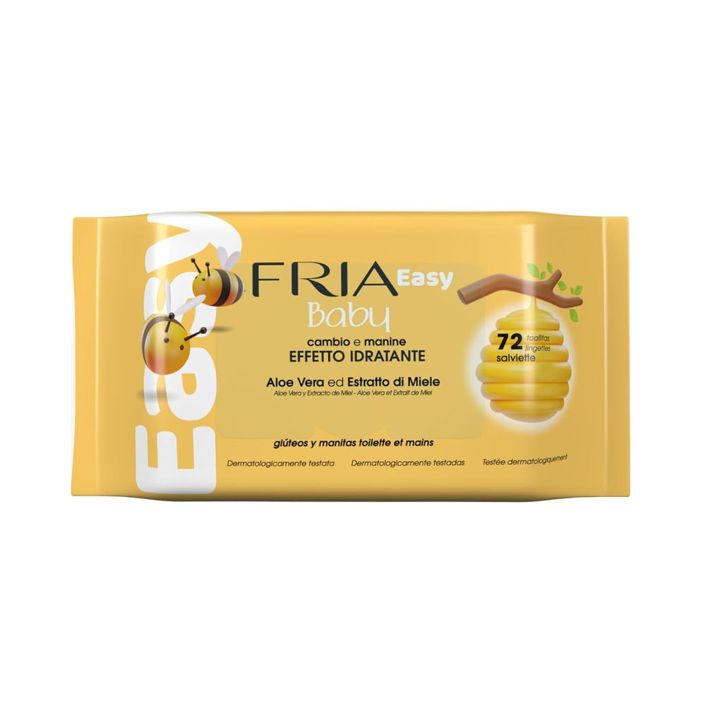 Șervețele umede Easy Baby, cu aloe vera și extract de miere cu efect hidratant pentru piele, testate dermatologic, pachet de 20 de șervețele