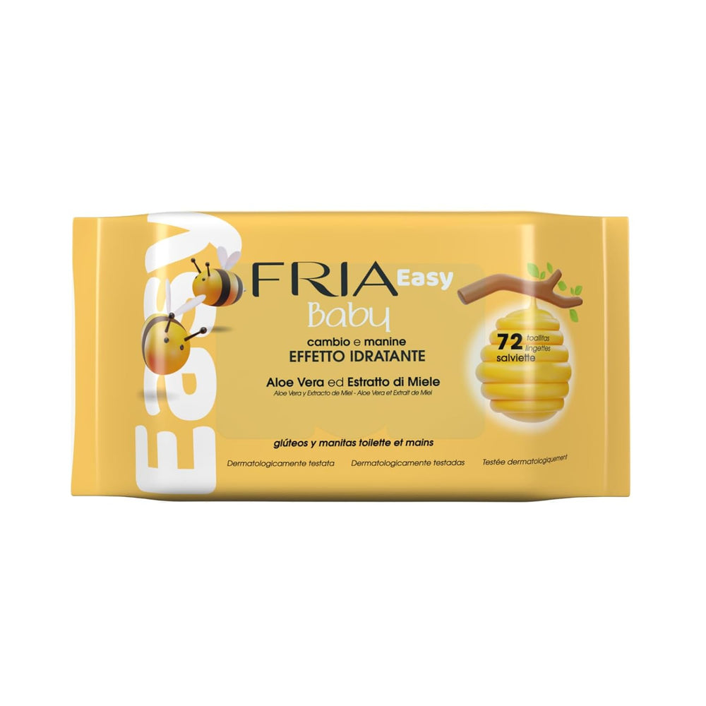 Șervețele umede Easy Baby, cu aloe vera și extract de miere cu efect hidratant pentru piele, testate dermatologic, pachet de 330 de șervețele