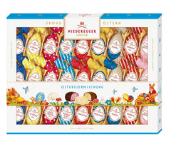 Niederegger | Mix pentru ouă de Paște | 1 x 337g | Ouă de Paște cu diverse umpluturi de marțipan și praline | Acoperite cu ciocolată neagră, cu lapte și albă | Cadou de Paște