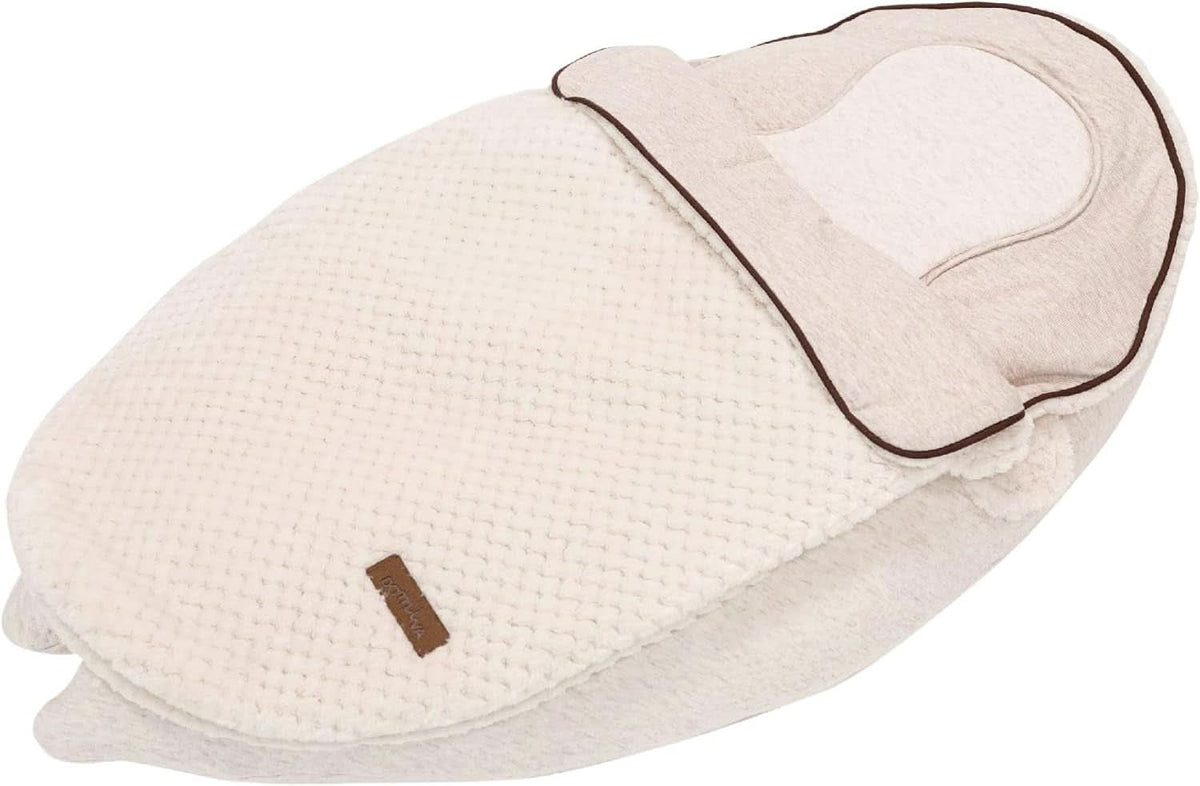 Pernă de alăptare multifuncțională, 4 în 1, Soft Nova, bej, pernă unică: 202 cm, fotoliu, 40 X 75 X 22 cm Accesorii Hrana si Alaptare Bebe Naty Shop