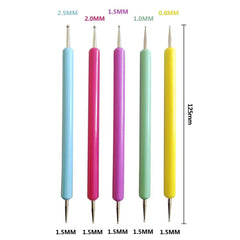 5 Stück Dotting Pen Set, Nagelpunkt-Stift, Dotting Pen Punktierung Stift Marbleizing Werkzeug Nagellack Maniküre Dot Nail Art Set, Marmorier-Werkzeug-Set, Punkte, Nagelkunst, Nagel Nail Werkzeug Set