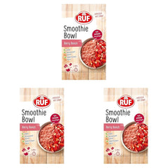 RUF Smoothie Bowl Berry Bunch, gustare pentru micul dejun pe bază de ovăz cu fructe de pădure și semințe de chia, rapid și ușor de preparat, vegan, 1 pungă x 50g (pachet de 3)