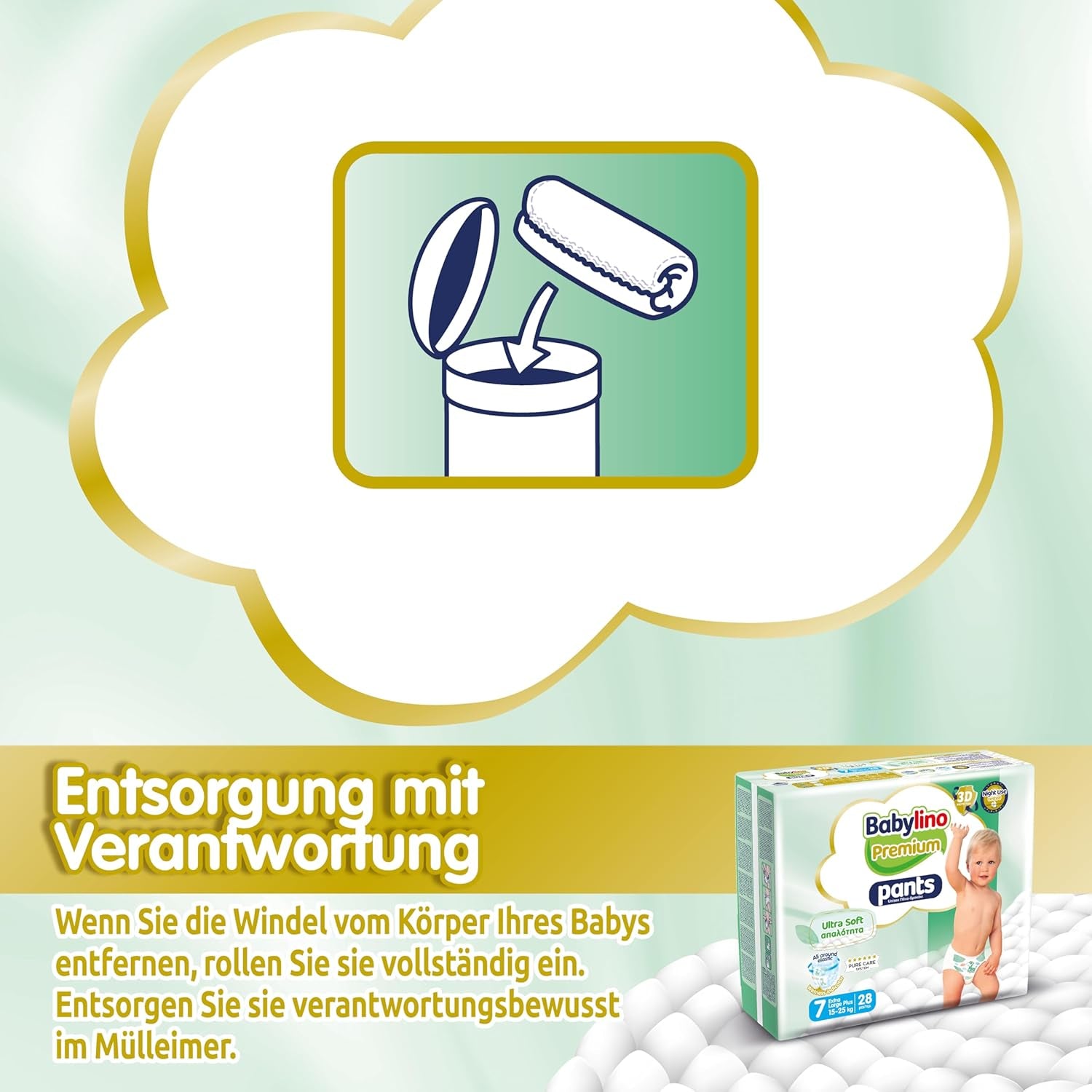 Pantaloni Premium, mărimea 7, cu filtru ultra-moale, XL Plus (15-25 kg), 28 bucăți