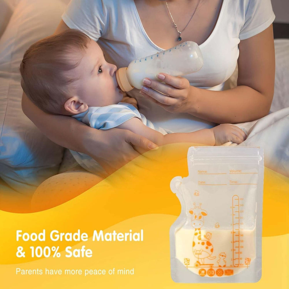 Vinabo 50 Stück Muttermilchbeutel, 250Ml Bpa-Frei Muttermilch Aufbewahrung Bag, Milchbeutel Für Muttermilch Mit Ausgießer Für Das Stillen, Selbststehender, Kann Eingefroren Werden, Vorsterilisiert Accesorii Hrana si Alaptare Bebe Naty Shop