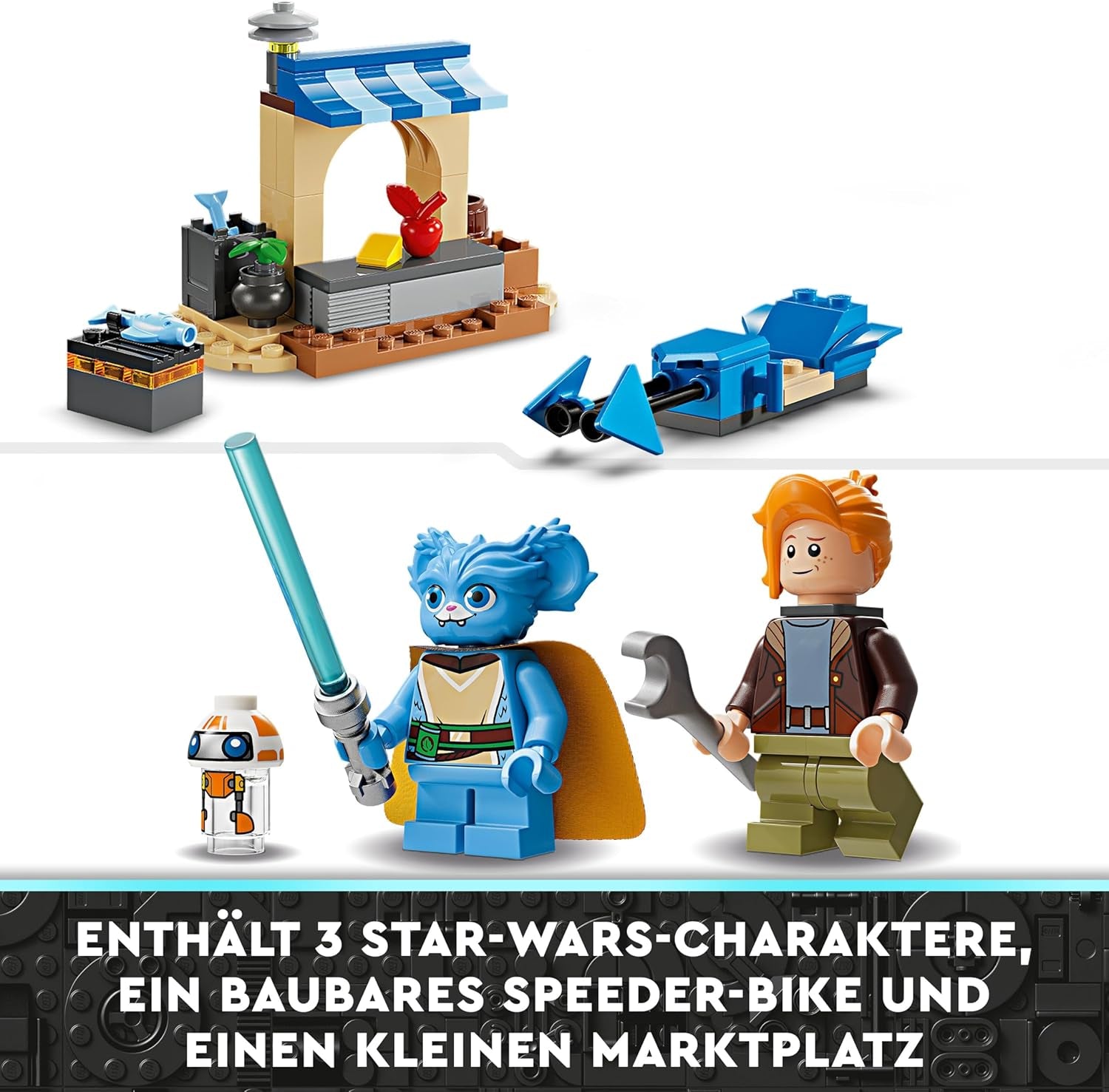 LEGO Star Wars: Aventurile tinerilor Jedi Crimson Firehawk, Set de pornire pentru copii cu navă spațială construibilă, bicicletă Speeder și 3 figuri, cadou pentru băieți și fete de la 4 ani 75384 Seturi de constructie Besuche den LEGO-Store