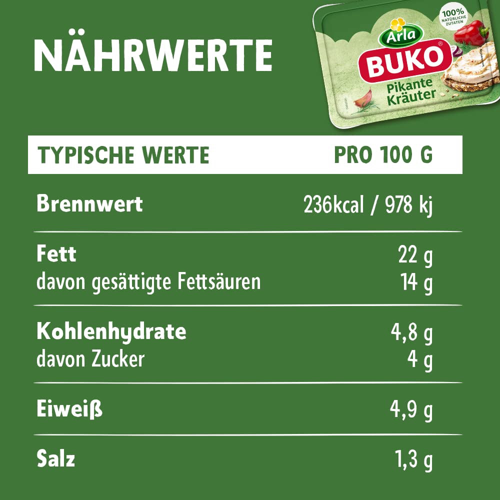 Pikante Kräuter Frischkäse| 10x 200g | 100% natürliche Zutaten | Ohne Konservierungsstoffe, Verdickungsmittel und Geschmacksverstärker