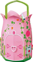 BABY Born Storybook Cottage, Casă de păpuși pliabilă pentru păpuși de 18 cm cu masă, șemineu, șezlong și telescop, roz verde, 833803 Zapf Creation Casute de papusi Naty Shop Titlu implicit