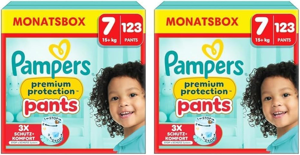 Pampers Premium Protection Pants mărimea 5, 144 scutece, 11 kg - 17 kg, cu ajustare la 360° și manșete moi anti-scurgere pentru confort și protecție optime