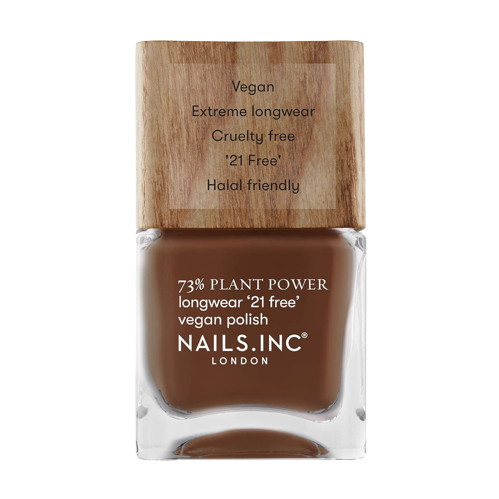 Nails Inc - Oja vegană GLOWING SOMEWHERE Plant Power - 73% pe bază de plante, 100% vegană și fără cruzime - Manichiură perfectă, sidefat strălucitor - Pentru o nail art ecologică
