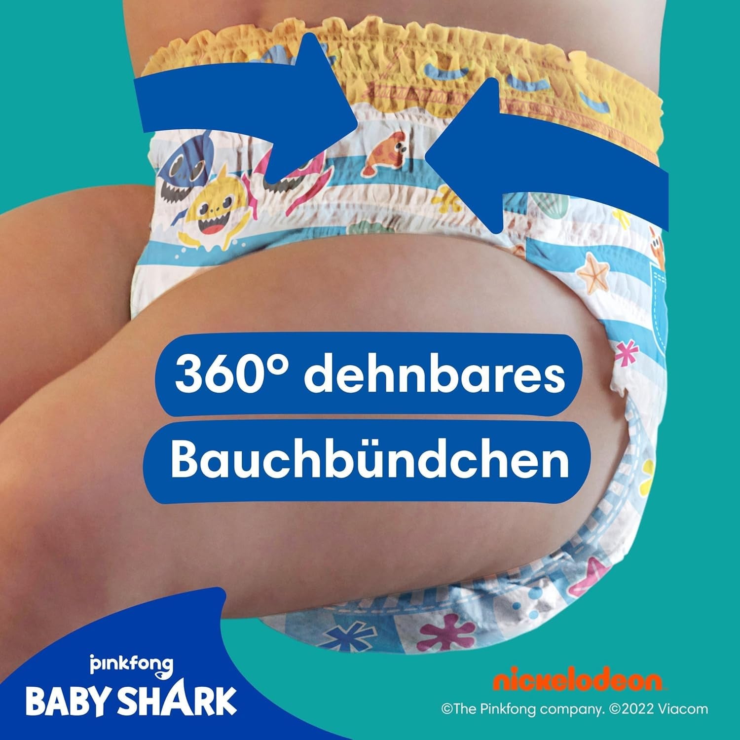 Scutece Pampers mărimea 5-6, Splashers Baby Shark Limited Edition, 10 bucăți, scutece de înot de unică folosință, pentru protecție sigură în apă