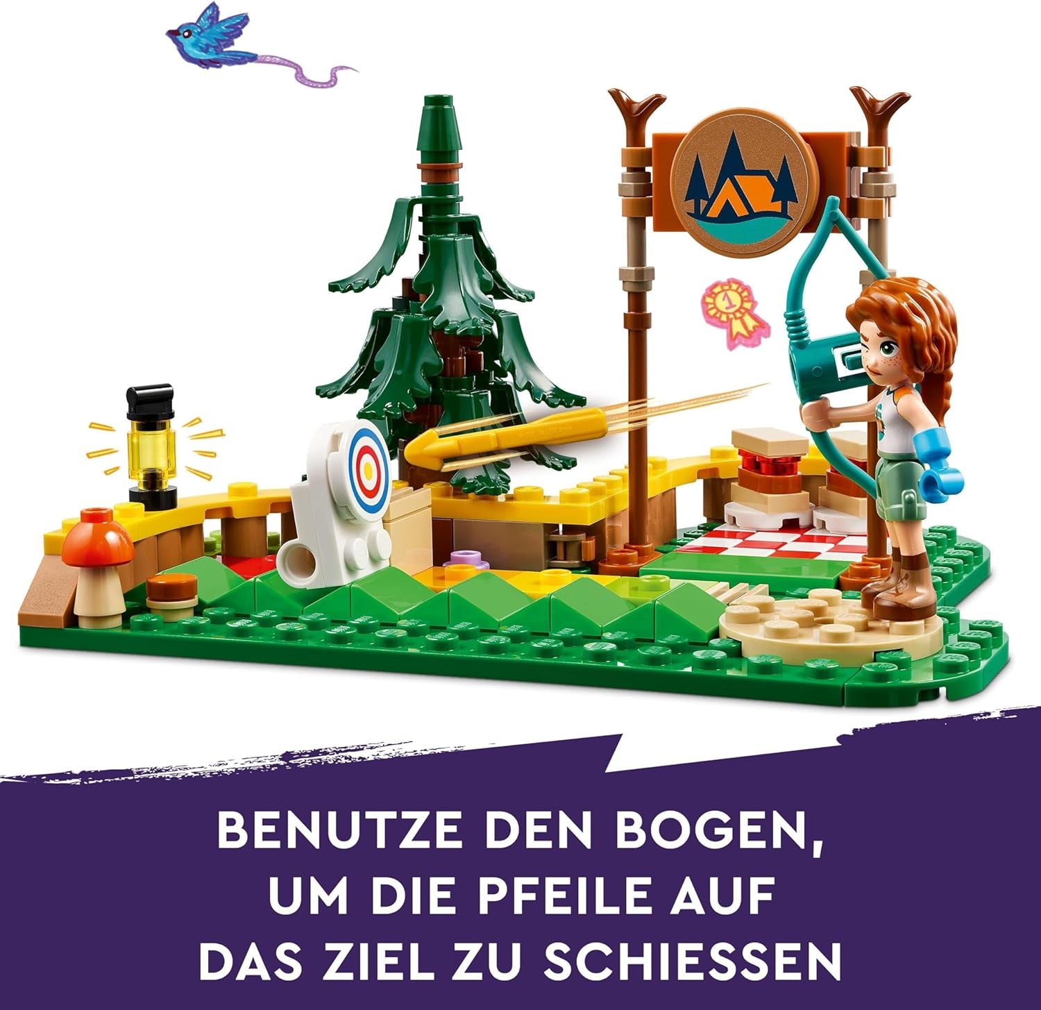 LEGO Friends Archery at Adventure Camp, jucărie de construcție pentru copii cu arc și săgeată, 2 figurine și o chiuvetă, pentru fete și băieți cu vârsta de 6+ 42622 Seturi de constructie Besuche den LEGO-Store