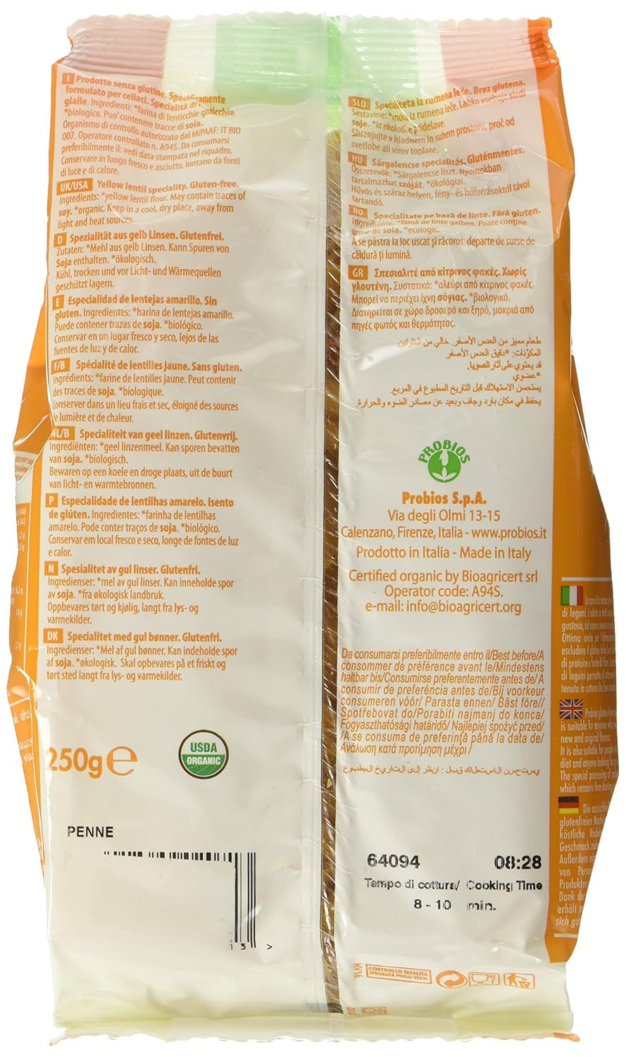 Penne din linte galbenă, pachet de 12 (12 x 250 g)