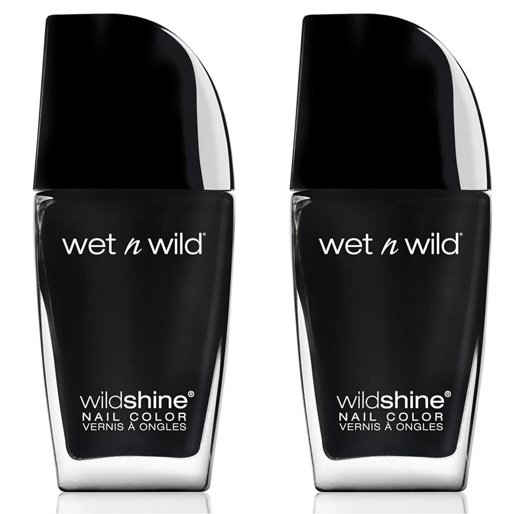 Wet n Wild, ojă Wild Shine, fără formaldehidă, toluen și ftalați, formulă de lungă durată care se usucă rapid, Tickled Pink (pachet de 2)