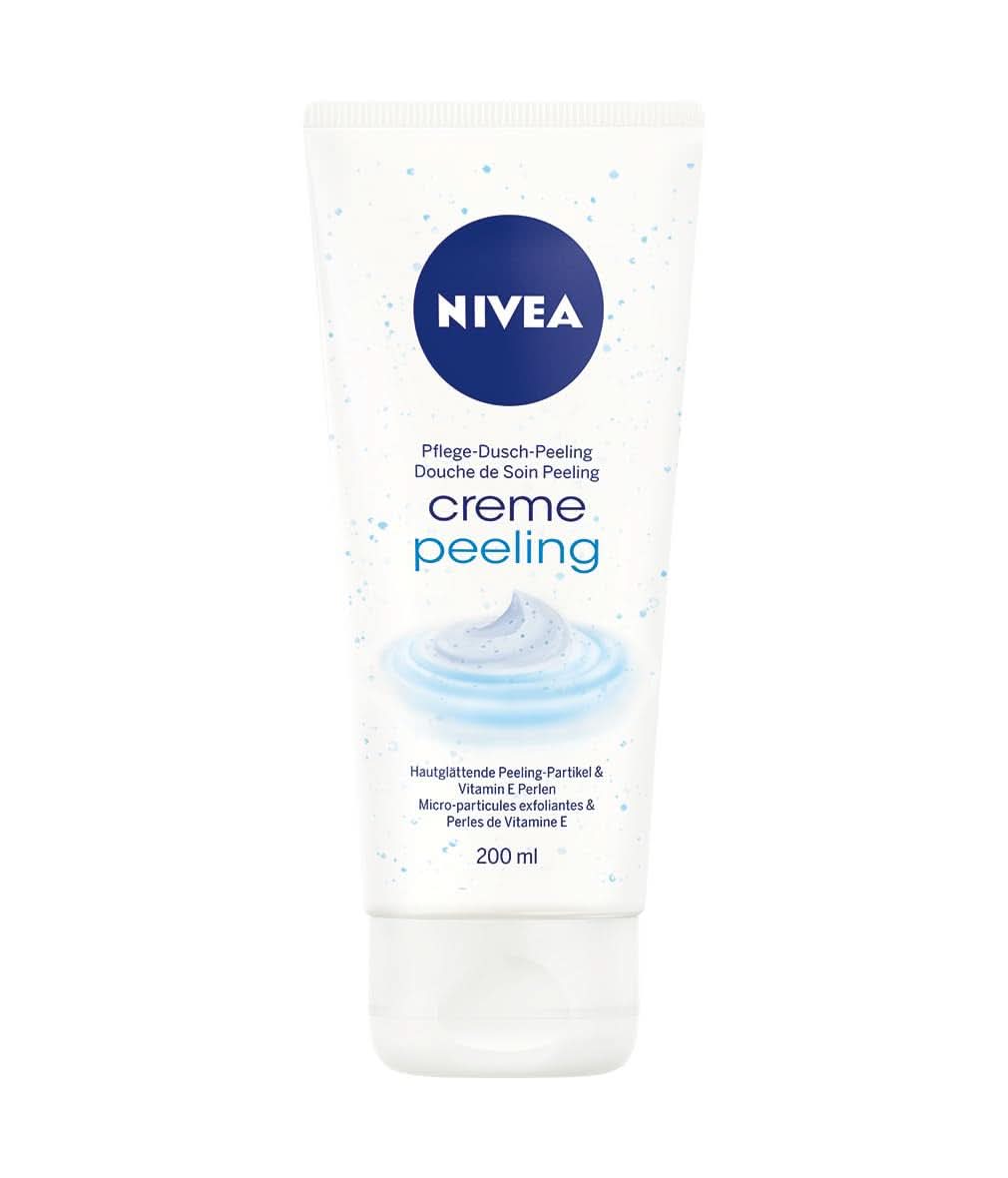 NIVEA Creme Peeling, exfoliant de corp hrănitor cu particule fine și vitamina E, 200 ml Duș și baie Naty Shop 200 grame