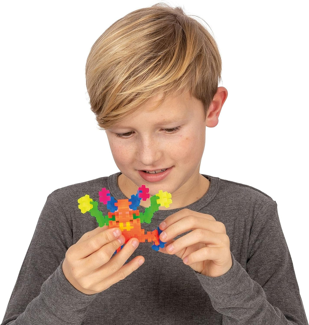 Plus-Plus 7265 Geniales Konstruktionsspielzeug, Farben-Mix, Bundle aus 4 verschiedenen Kreativ-Bausteine Tubes inkl. Bauplatte, 400 Teile, Mischfarben