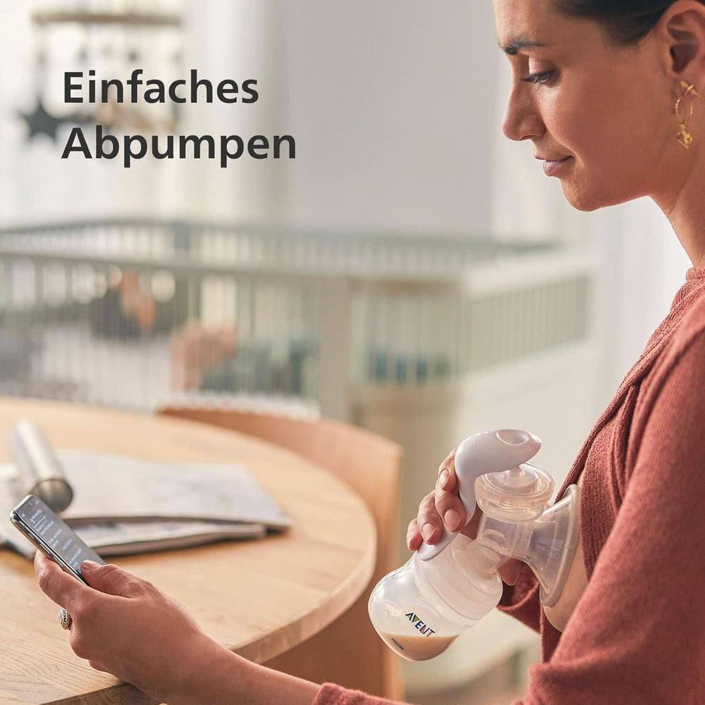 Philips Avent Handmilchpumpe - Einfaches Abpumpen, Mit Natural-Motion Technologie, Bpa-Frei (Modell SCF430/01) Transparent Accesorii Hrana si Alaptare Bebe Naty Shop