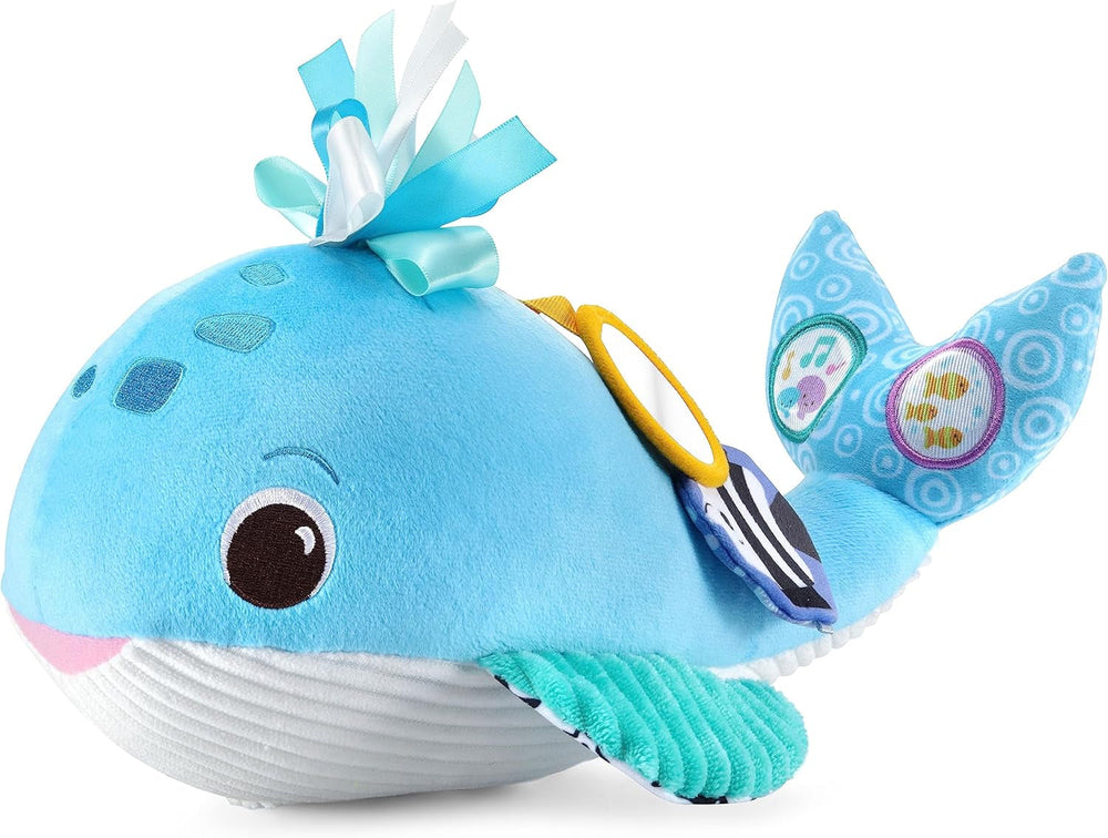VTech Baby music plush whale - Jucărie interactivă de pluș pentru a descoperi și stimula simțul tactil - Cu cântece, fraze și melodii - Pentru copii cu vârsta cuprinsă între 3-36 luni Jucarii Bebe Naty Shop