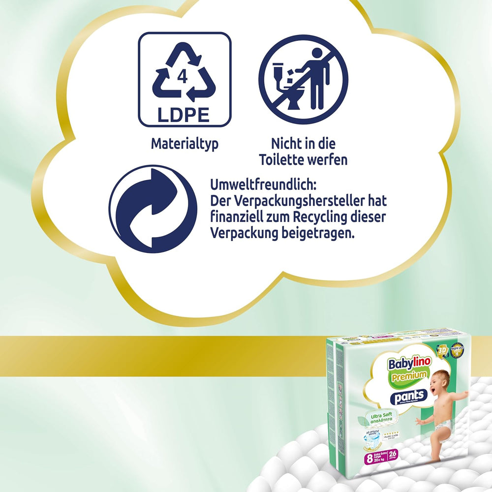 Pantaloni Premium Mărimea 8 cu Filtru Ultra-Moale, XXL (20+ kg), 26 bucăți