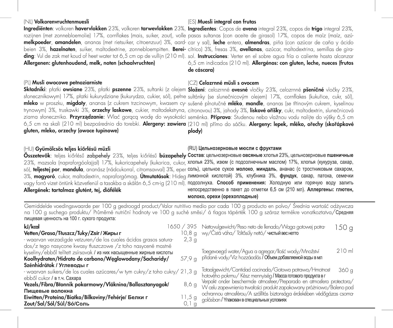 Muesli cu fructe integrale Trek'n Eat