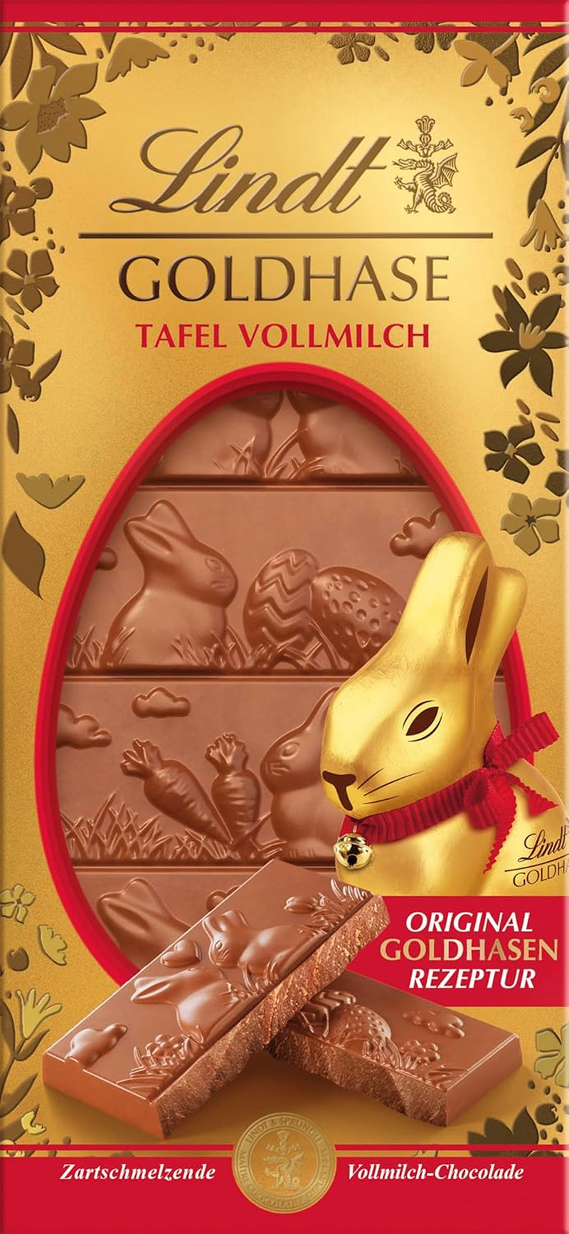 Baton de ciocolată Lindt Gold Bunny, Ciocolată neagră | 120 g | Ciocolată neagră 60%, făcută conform rețetei originale Gold Bunny | Baton de ciocolată | Cadou de ciocolată