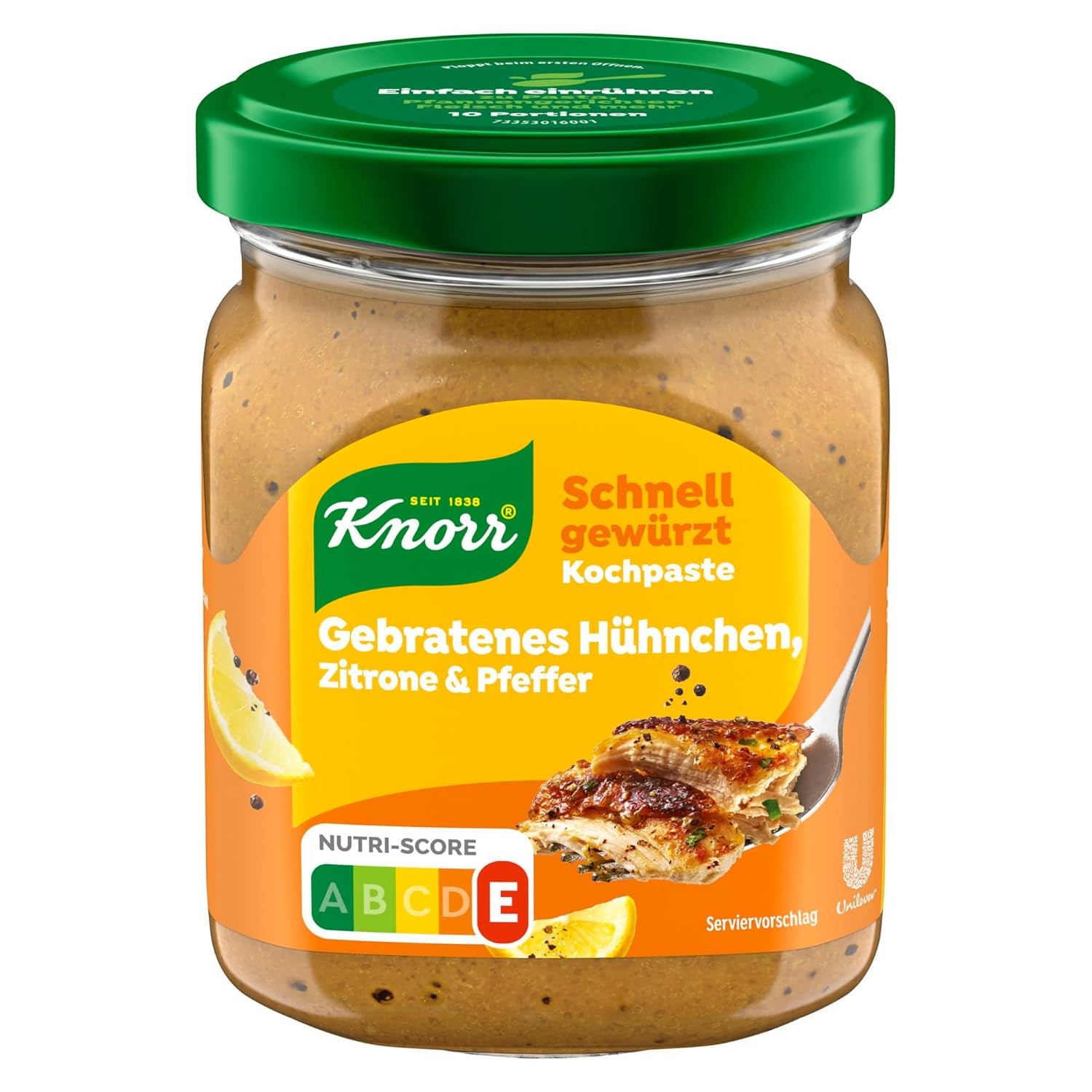 Knorr Schnell gewürzt Kochpaste Gebratenes Hühnchen, Zitrone & Pfeffer einfach & schnell für einen besonders intensiven, geballten Geschmack 165 g