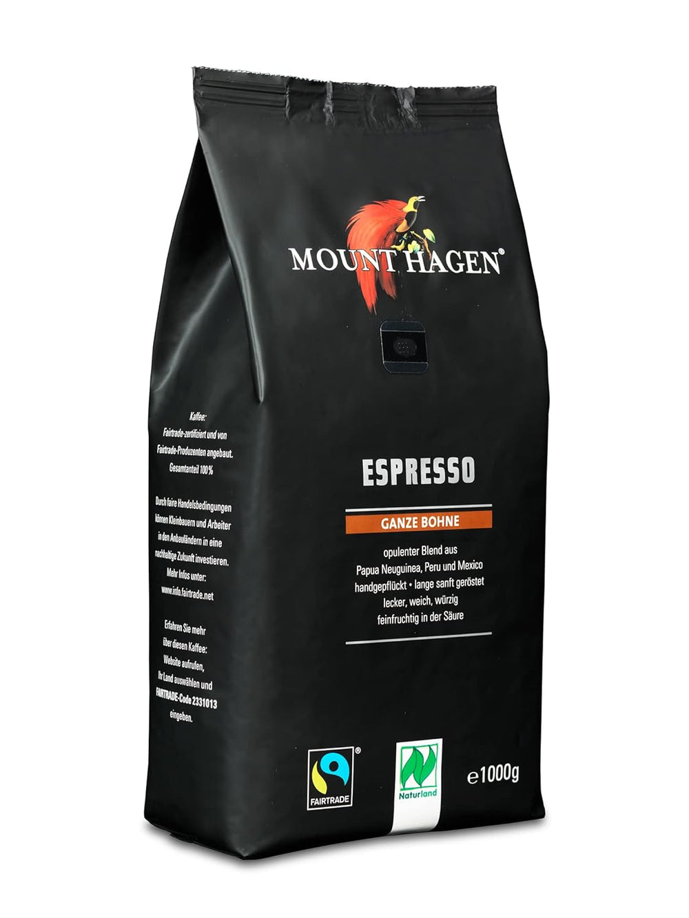 , prăjire închisă, espresso organic FT Naturland, 1 kg boabe întregi