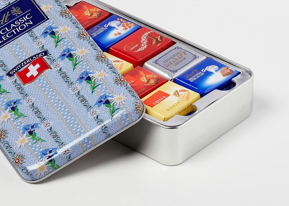 Cutie de ciocolată Lindt Swiss Classic Collection | Batoane de ciocolată cu lapte | Mini batoane de ciocolată | 185g | Cadou de ciocolată