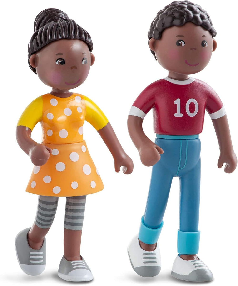 HABA 306696 - Set de joacă Little Friends Family Time, accesorii pentru păpușă flexibilă, vârste 3+