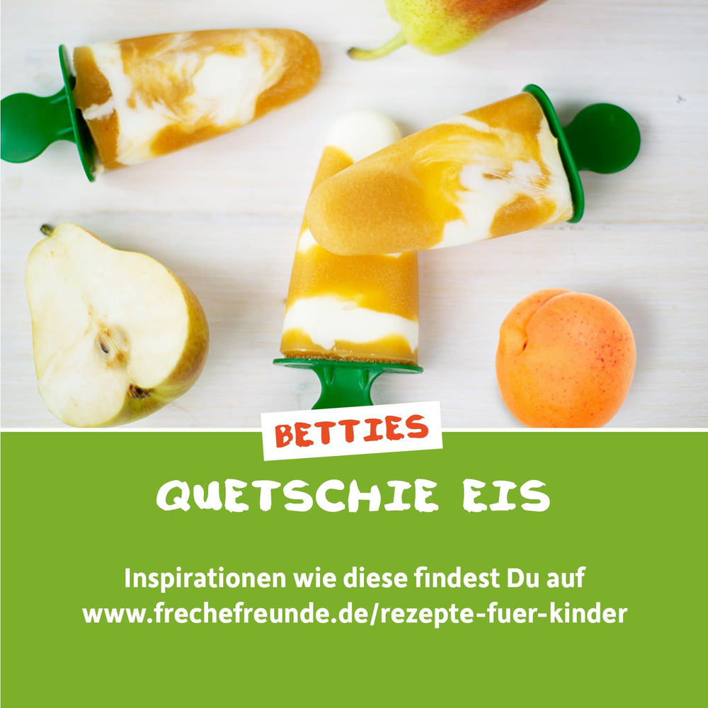 FRECHE FREUNDE Bio Quetschie Apfel, Birne & Maracuja, Fruchtmus mit Obst im Quetschbeutel für Babys ab dem 6. Monat, vegan, 6er Pack (6 x 100g)