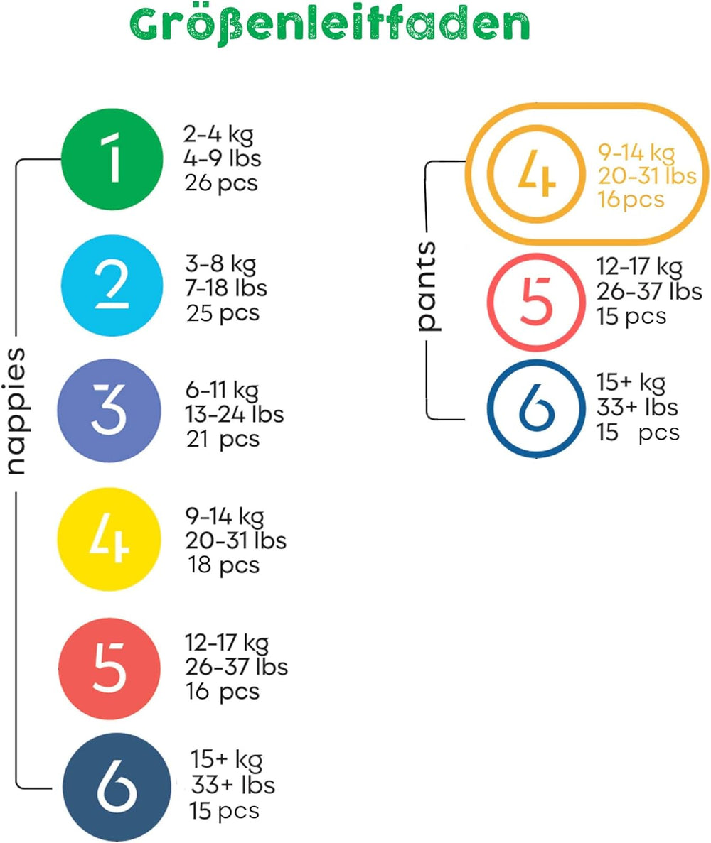 Scutece de unică folosință Bambiboo, prietenoase cu pielea, cu fibre fine de bambus - Chiloți pentru scutece pentru bebeluși - Huse de scutece de unică folosință - Protecție pentru pielea sensibilă - Foarte absorbante - Mărimea 4 (Maxi), 16 bucăți