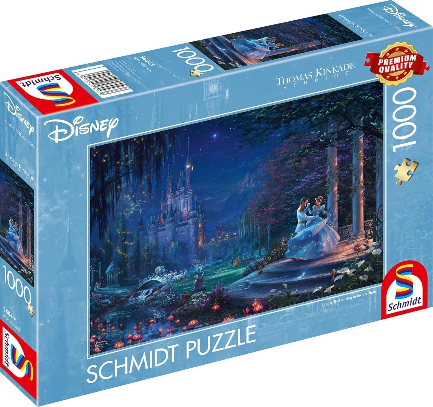 Schmidt Spiele 58043 Thomas Kinkade, Disney, Cenușăreasa dansând în lumina stelelor, puzzle jigsaw 1000 piese, colorat Puzzle Naty Shop