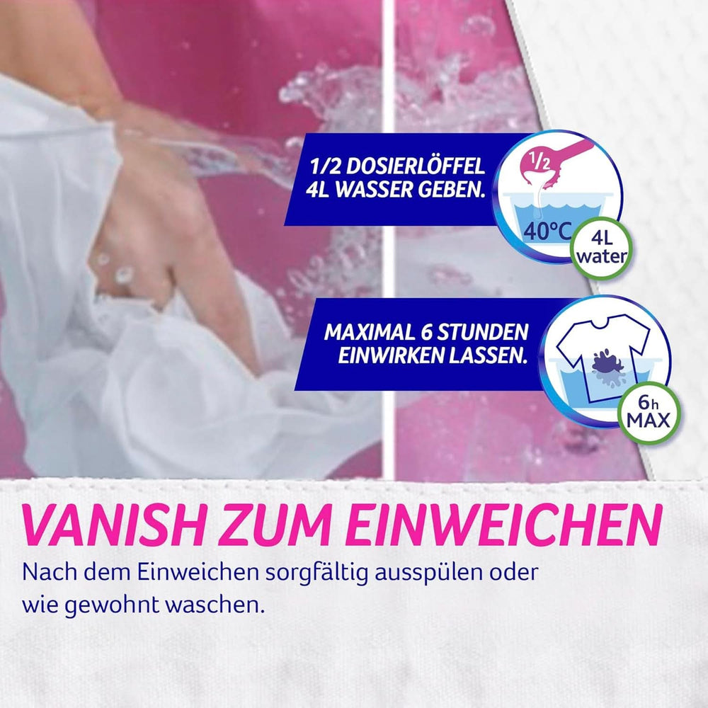 Vanish Oxi Action Powerwhite Powder - 1 X 1,125 Kg - pudră de îndepărtare a petelor și de îmbunătățire a rufelor fără clor - pentru rufe albe Detergenti Rufe Naty Shop